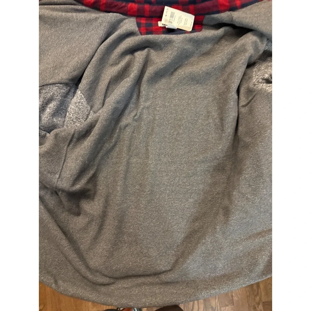 Duluth Trading Co Flapjack Fleece Lined Shirt Jac Red Navy Plaid 4XL 74255 NPL